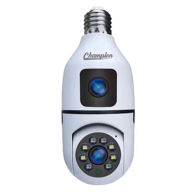 Champion Double Lens PTZ Bulb Wifi IP Camera